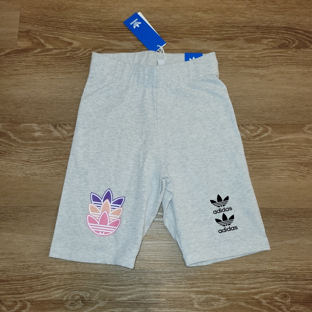 Adidas LOGO PLAY SHORTS TIGHTS Size XS Light Grey H22753 New
